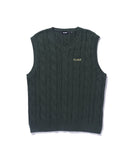 XLarge Cable Knit Vest - Green