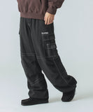 XLarge Contrast Stitch Cargo Pants - Black