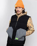 Supervsn Contrast Puffer Vest - Black