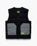 Supervsn Contrast Puffer Vest - Black