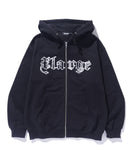 XLarge Patched Logo Zip up Hoodie Sweatshirt - Black