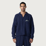 Honor the Gift Cable Zip Leisure Henley D-Holiday Cable Zip Henley - Navy