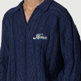 Honor the Gift Cable Zip Leisure Henley D-Holiday Cable Zip Henley - Navy