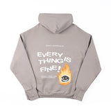 Fluttery Carefree Oversized Hoodie - Grey