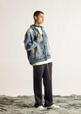 Diet Starts Monday Embossed Denim Jacket - Atlantic