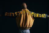 Diet Starts Monday Sherpa Varsity Jacket - Black/Yellow