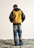 Diet Starts Monday Sherpa Varsity Jacket - Black/Yellow