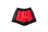 Diet Starts Monday French Terry Row Shorts - Black/Red