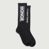 Honor the Gift Entertainment Sock D-Holiday Honor Outline Logo Ribbed Sock - Black