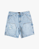 EPTM Double Knee Denim Shorts - Light Indigo