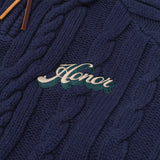 Honor the Gift Cable Zip Leisure Henley D-Holiday Cable Zip Henley - Navy