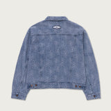 Honor the Gift Flower Jacquard Jacket D-Holiday Floral Denim Jacket - Light Indigo