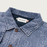 Honor the Gift Flower Jacquard Jacket D-Holiday Floral Denim Jacket - Light Indigo