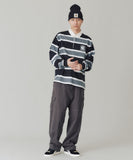 XLarge Emblem Striped Rugby Shirt - Black