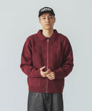 XLarge Square Zip up Knit Polo - Burgundy