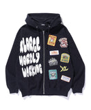 XLarge Multi Logo Zip up Hooded Sweatshirt - Black