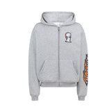 No Bad Vibez Flame Zip Up Hoodie - Ash