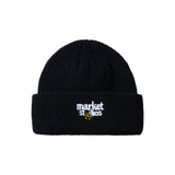 Market Smiley Upside Down Beanie - Black