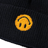 Market Smiley Upside Down Beanie - Black