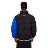 Supervsn Contrast Sleeve Puffer Jacket - Black/blue