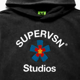 Supervsn Starburst Acidwash Hoodie - Vintage Black