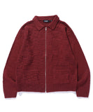 XLarge Square Zip up Knit Polo - Burgundy