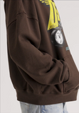 Diet Starts Monday French Terry Biker Hoodie - Brown