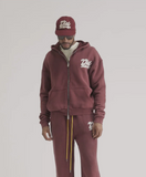 Diet Starts Monday French Terry Bolt Full Zip - Maroon