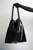 TorbaStudio Leather Beaded Tote Bag