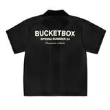 Bucket Box Logo Linen Shirt - Black