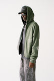 Jungles Jungles Appointment Only Zip up Split Hoodie - Green