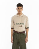 Walk in Paris The Beige Knit Polo Shirt